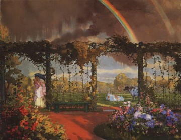  Somov Pintura Art%C3%ADstica - Paisaje con arco iris 1915 Konstantin Somov